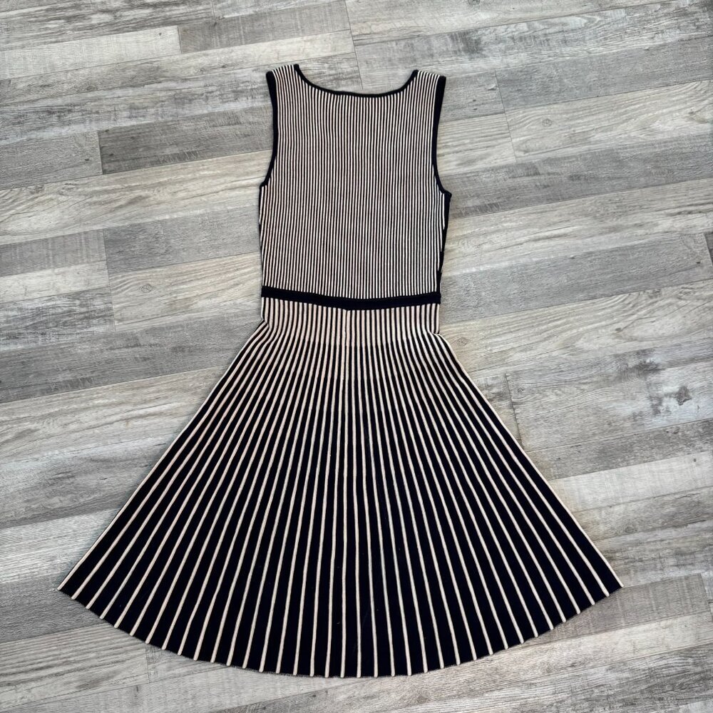 Banana Republic Navy and White Striped Knit Midi Dress - Picture 5 of 5